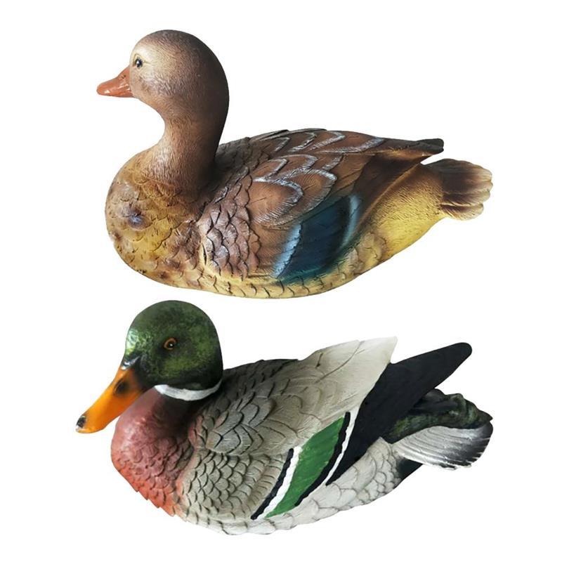 

Garden Decorations Cute Resin Floating Duck Statue Outdoor Pond Fish Tank Decorative Swimming Wild Sculpture For Decor Ornament
