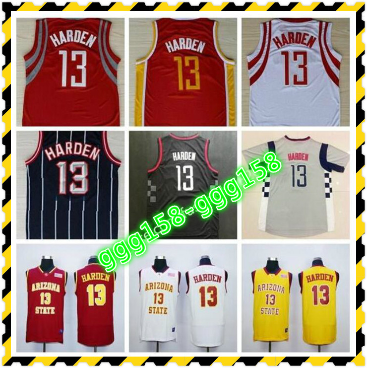 

Arizona State Sun Devils College Basketball Jersey Stitched Yellow Red White Shorts Men's #13 James Harden Jerseys