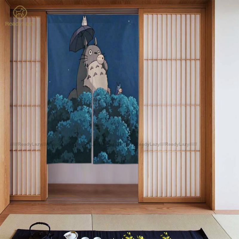 

Totoro Curtains Ornament Cute Door Curtain Cabinet Double & Drapes