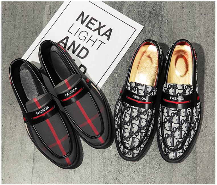 

British Canvas Shoes Men's Korean Version Of The Trend Of Business Casual Men's Shoes Spring And Autumn Black Cloth Shoes, Black white