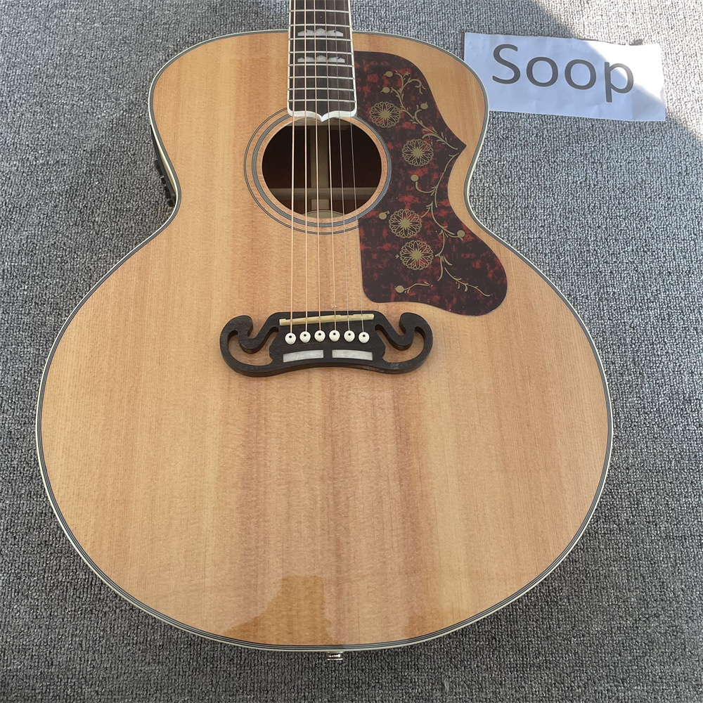 

43" Natural Solid Spruce J200 Acoustic Guitar,Maple Wood Jumbo Body Acoustic Electric Guitarra