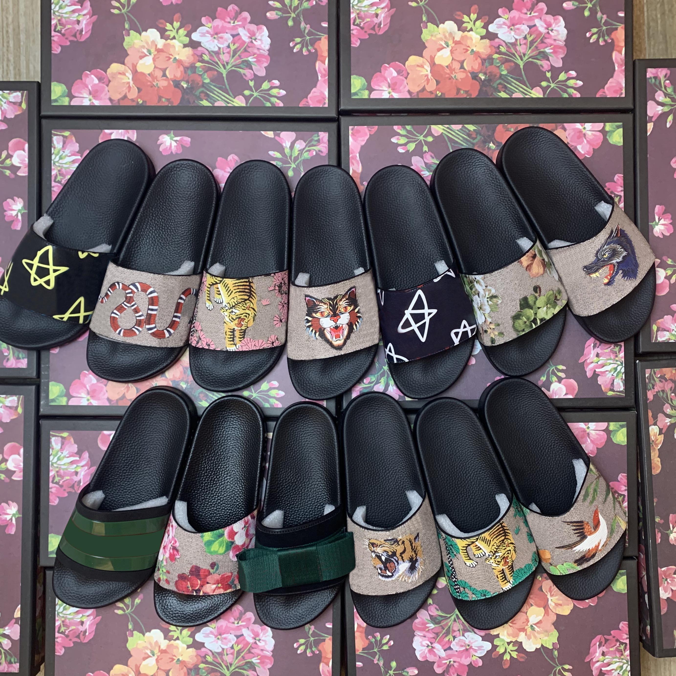 

2022 Mens and Womens fashion10MM Satin slide FLATS sandals with Web bow Sandals male female causal rubber Slippers 35-45