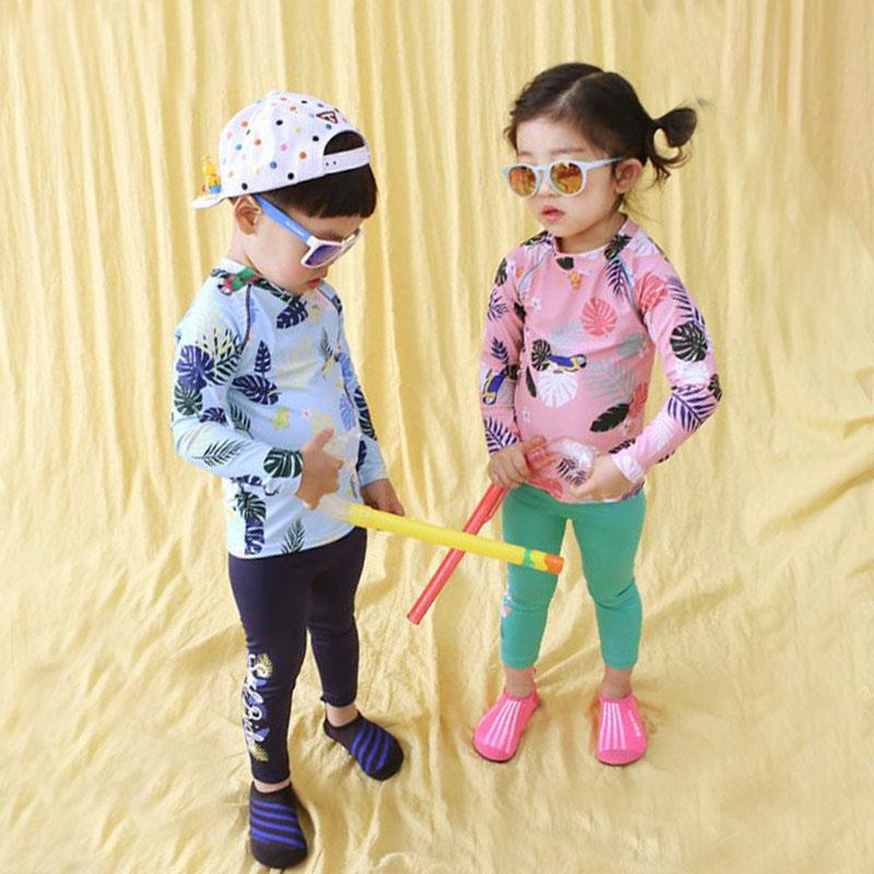 

Kids' Two Piece Swimsuit 2-8y Boys' Sun Protection Girls Surf Suit With Long Sleeve Children's Baby Spring One-Piece Suits