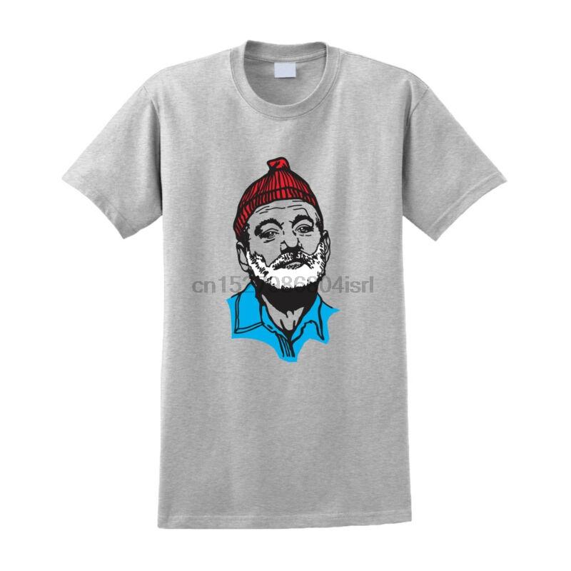 

Men' T-Shirts Bill Murray Portrait Life Aquatic Wes Anderson Inspired T-shirt Cult Film, Men-darkpurple