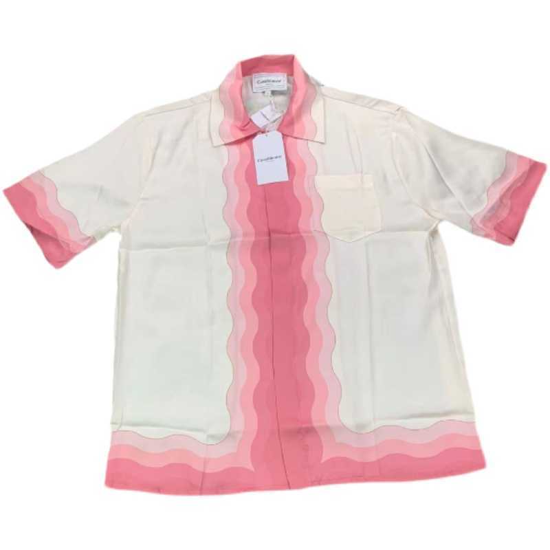 

Casablanca Men's Shirts 2021ss Back Floral Printed Silk Gradient Short Sleeve Shirt Unisex, Pink