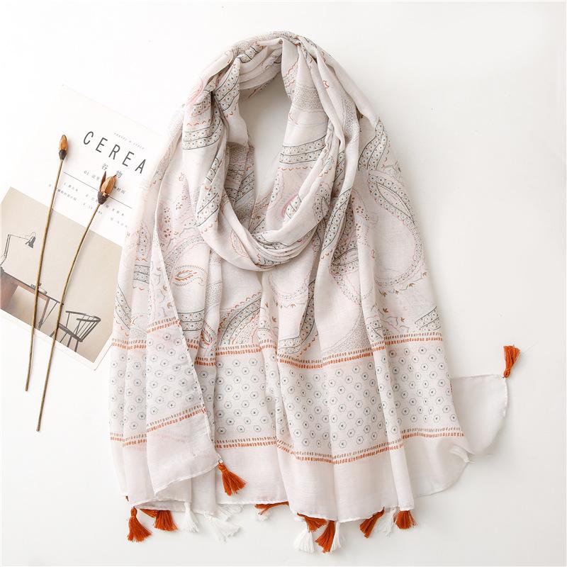 

Scarves 2021 Printing Scarf Women Light Color Rectangle Shawls Wraps Ladies Stole Outdoor Beach Hijab Designer Foulard