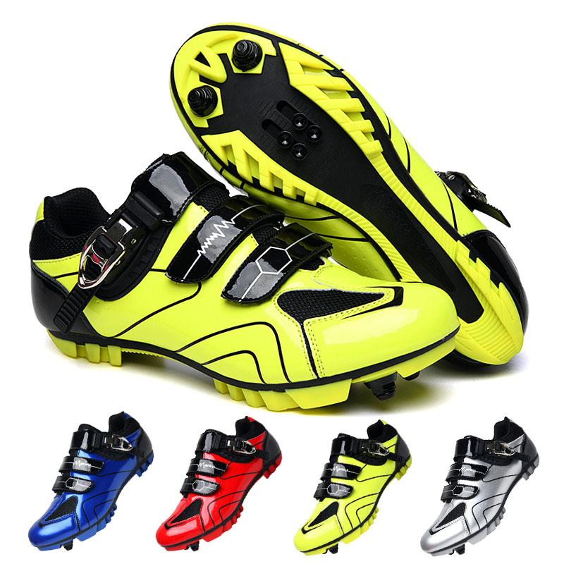 

Cycling Footwear MTB Shoes Sneakers Men Mountain Bike Self-locking Road Bicycle Professional Ultralight Zapatillas Ciclismo, Green
