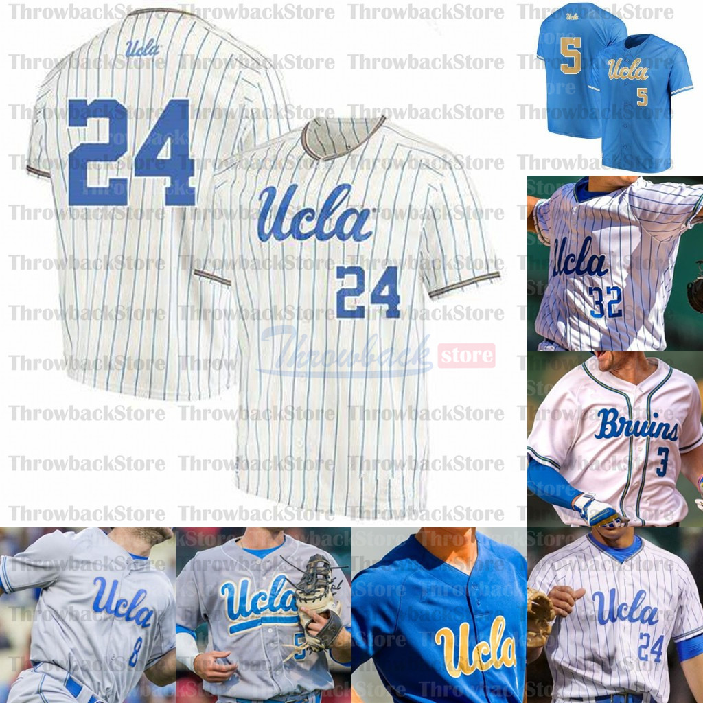 

2021 NCAA UCLA College Baseball jerseys Brandon Crawford 7 Chase Utley 12 Gerrit Cole 42 Robinson White Gray Blue