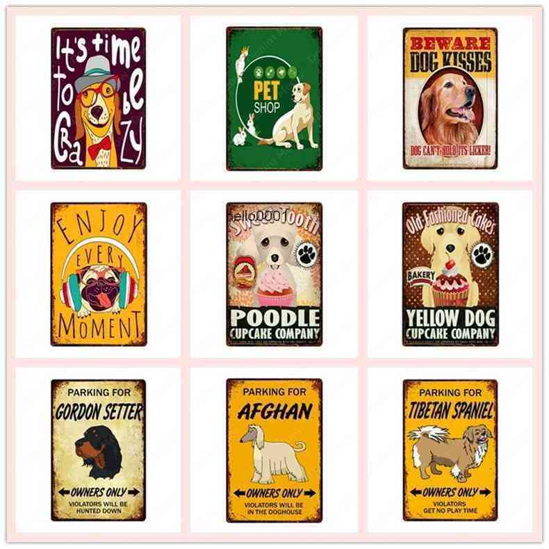 

Beware Of The Dog Vintage Plaque Metal Tin Signs Bar Cafe Home Outdoor Decor Attention No Pets Allowed Wall Art Poster N360