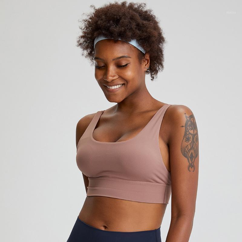 

U-Back Stretchy Workout Gym Yoga Bras Women Naked Feel Buttery Soft Athletic Fitness Training Sports Bra Tops Brassiere Outfit, Black