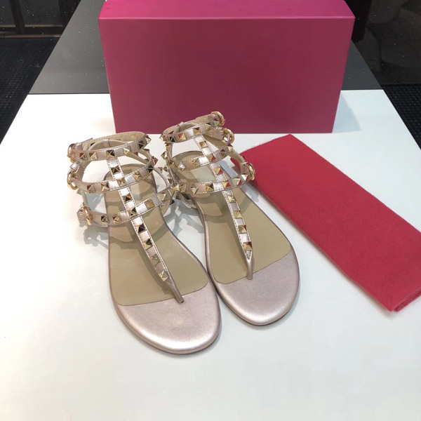 

Zapatos Mujer Color Rivets Spiked Gladiator Flat Women Sandals Stones Studded Flip Sandal Big Size Designer Women's Cheap Shoes Summer34-41, Black2