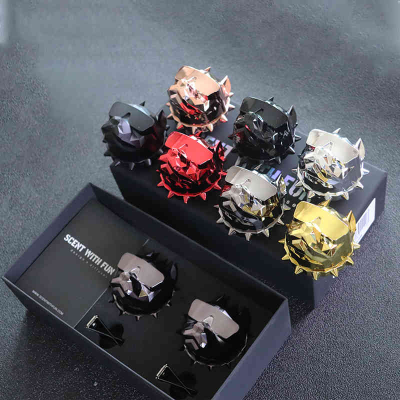 

2pcs Bulldog with Gift Box Creative Perfume Auto Magnetic Vent Clip Fragrance Car Air Freshener