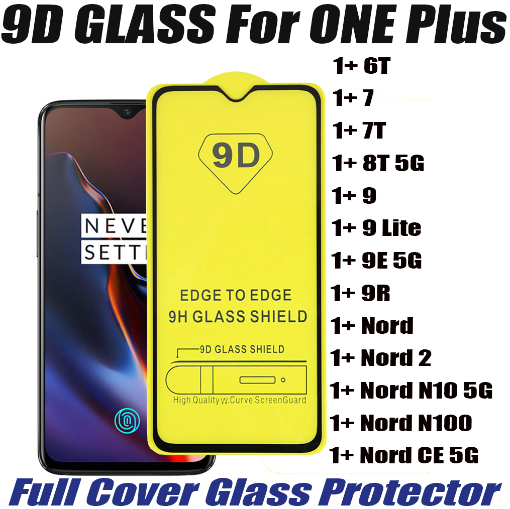 

9D full cover Tempered glass phone screen protector for ONE PLUS Nord 2 CE 5G N100 N10 1+ 6T 7 7T 8T 9 Lite 9E 9R