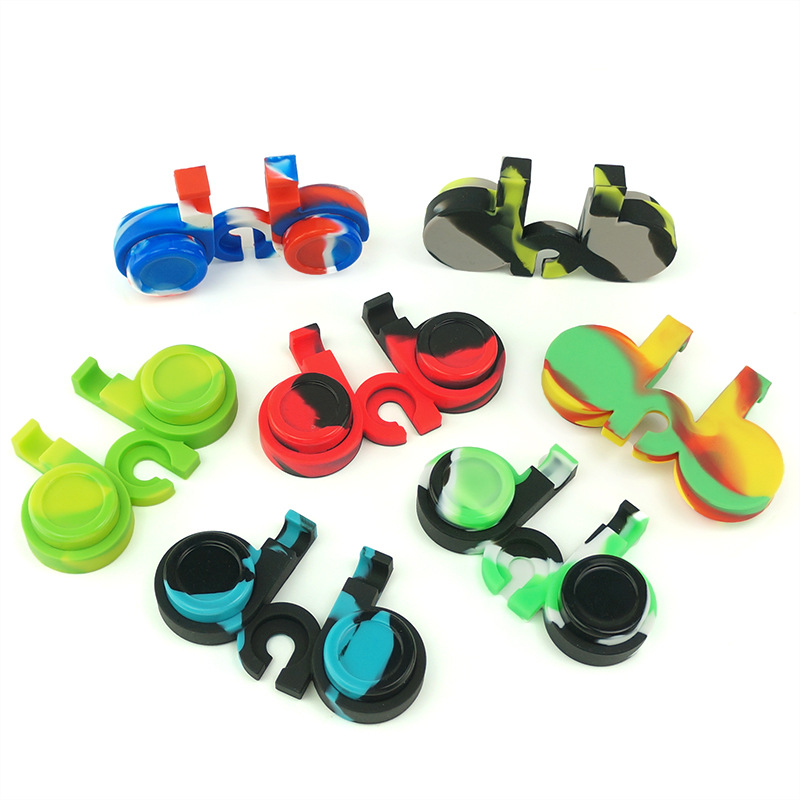 

Factory outsale Silicone box smoke set 5ml smoking containers glass silicone pipe