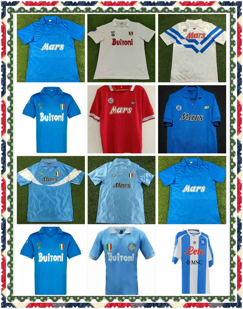 

1986 1987 1988 1999 Napoli Retro Soccer Jerseys 87 88 89 91 93 Coppa Italia Napoli Maradona Vintage Calcio Classic Vintage Football shirts, Grey