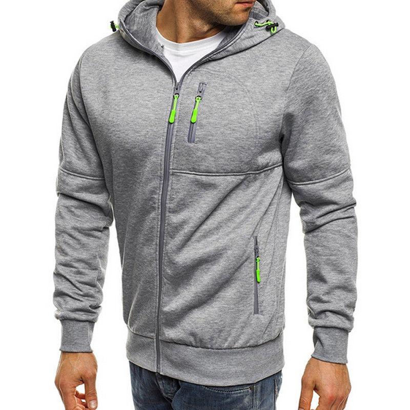 

Men's Hoodies & Sweatshirts Streetwear Hoodie Long Sleeve Warm Casual Zipper Jacket Sweatshirt Outdoor Coat, Black