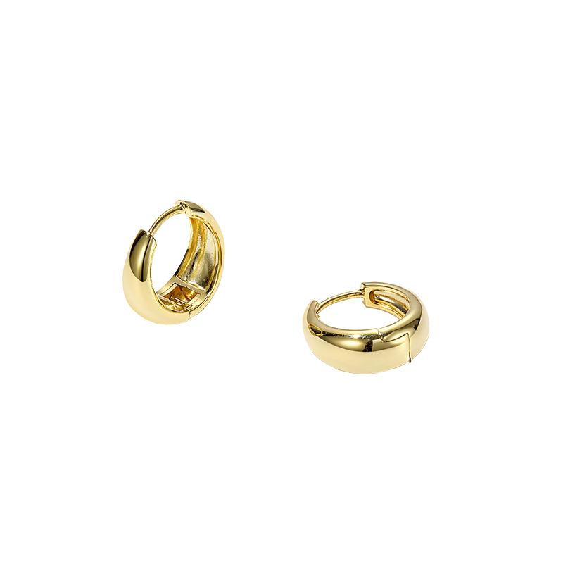 

Hoop & Huggie 2021 Unisex Three-color Metal Ring European And American Ins Simple Personality Cold Wind Niche Earrings