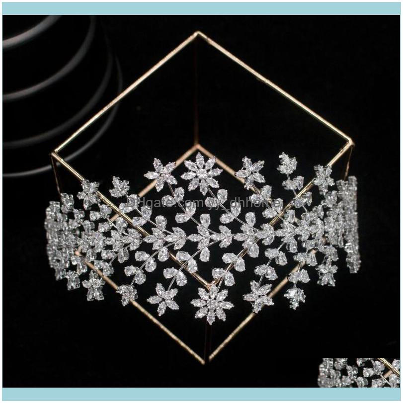 

Jewelry Jewelrycrown Leaves Design Vintage Women Wedding Bridal Hair Aessories Party Tiaras And Cubic Zircon For Clips & Barrettes Drop Deli