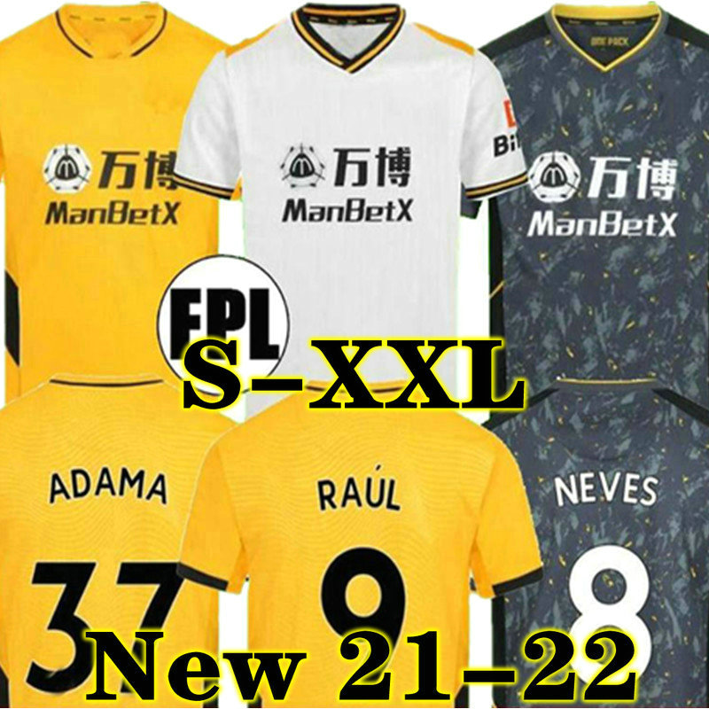 

RAUL Soccer Jerseys SEMEDO NETO NEVES 21 22 Wolves 2 Boly J.OTTO PODENCE FAIO SILVA Football SAISS Shirts J.MOUTINHO ADAMA Men + Kids Kits tops Uniforms camiseta, 21 22 away