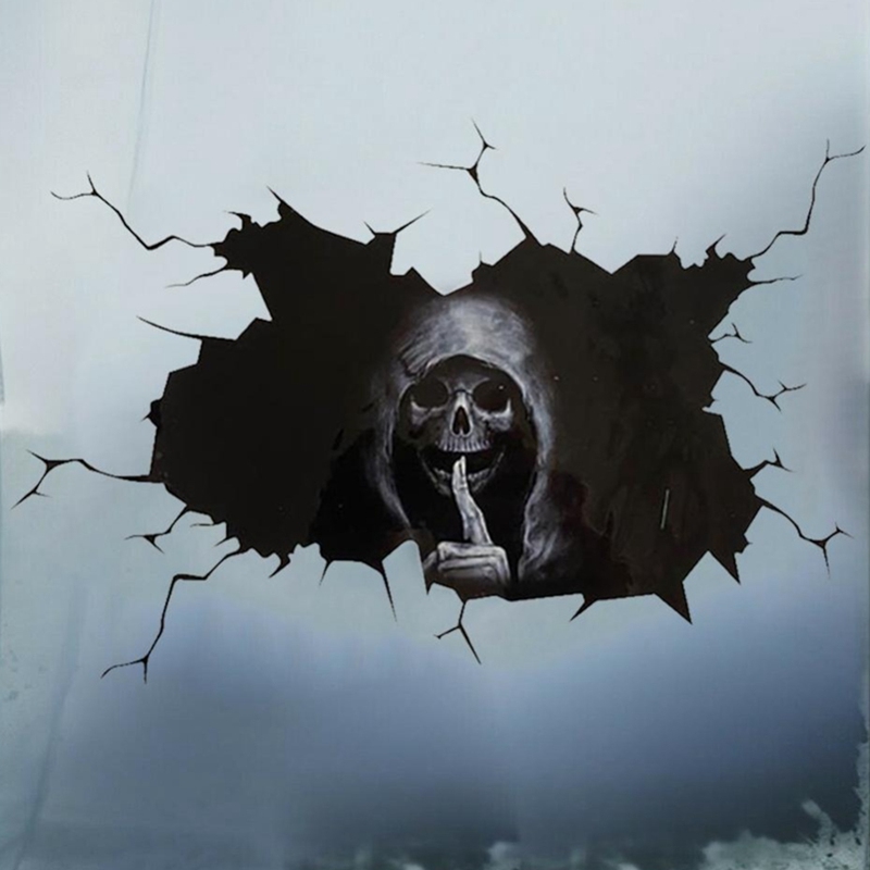 

Halloween Car Stickers Scary Skull Auto Window Sticker Ghost Head Rear Glass Demon Motorcycles Cars Styling Accessories, Customize