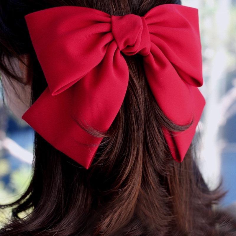 

Hair Clips & Barrettes Fashion Ribbon Hairgrips Big Large Bow Hairpin For Women Girls Satin Trendy Ladies Clip Cute Barrette Accessories, Golden;silver