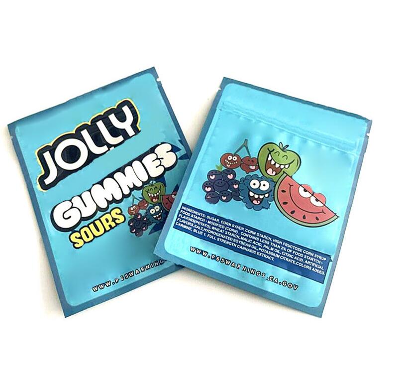 

In stock r 600mg Food Packaging Bag jolly gummies sour Edibles cookies mylar