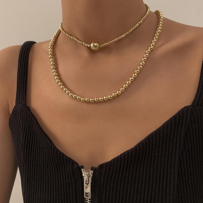 

Chokers Punk Jewelry 2021 Choker Beaded Necklace Around The Neck Women Gold Collar Statement Necklaces For Hip Accessories