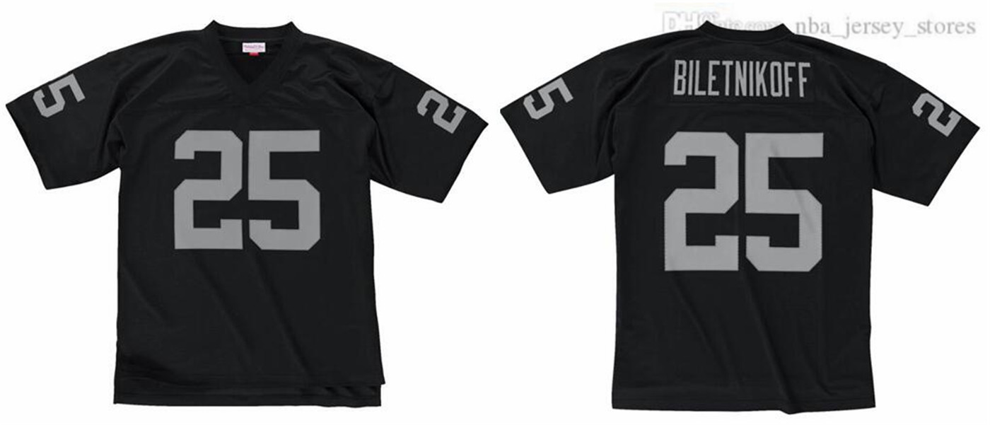 

Stitched football Jersey 25 Fred Biletnikoff 1971 Mitchell & Ness retro Rugby jerseys Men women youth S-6XL