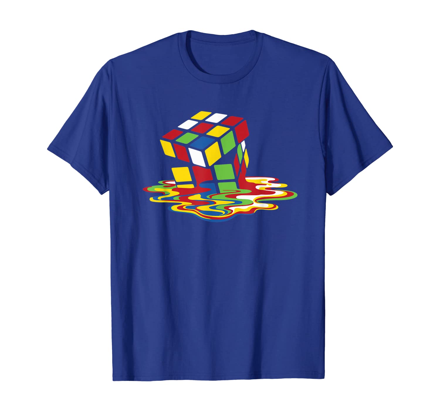 

Melting Magic Cube Rubix Graphic Tshirt, White;black