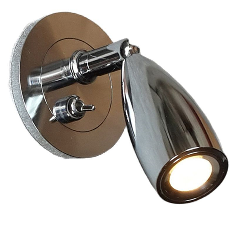 

Topoch Recessed Wall Sconce Lamps with Switch on-off Driver Inside the Wall AC100-240V DC 12V 24V Minimalist Chrome Finish Reading Light for House Camper Marine