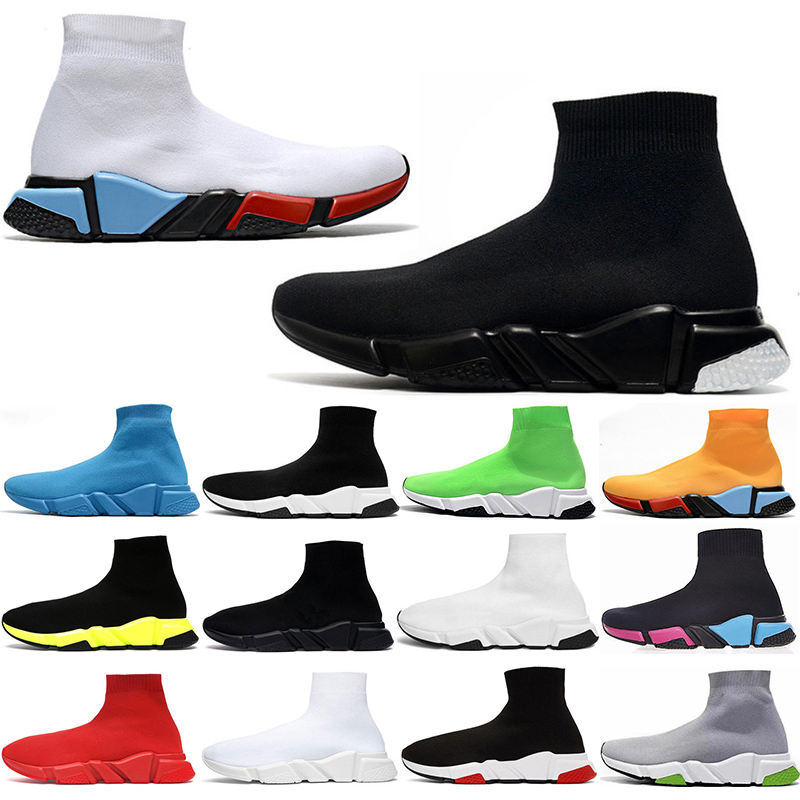 

Sock Shoes 2021 Speed Run Running Sneakers High Top For Men Women Black Grey Oreo Knit Trainers Fashion Paris Designers Ankle Boots Loafers