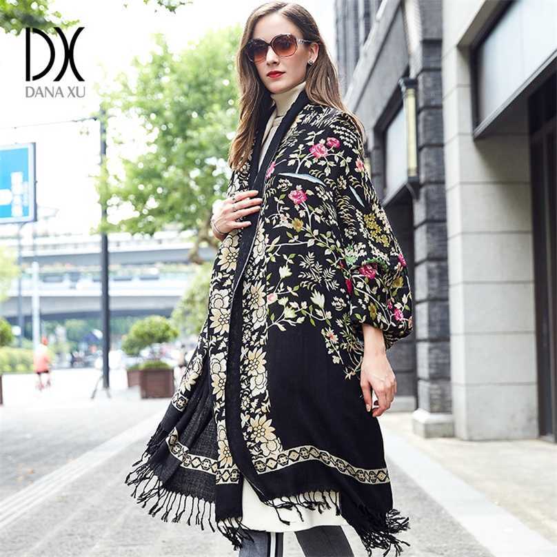 

DANA XU Bufanda Mujer Wool Poncho Head Scarve Elegant Lady Carf And Warm Shawl Stoles Bandana Scarf Hijab Luxury Brand 211110