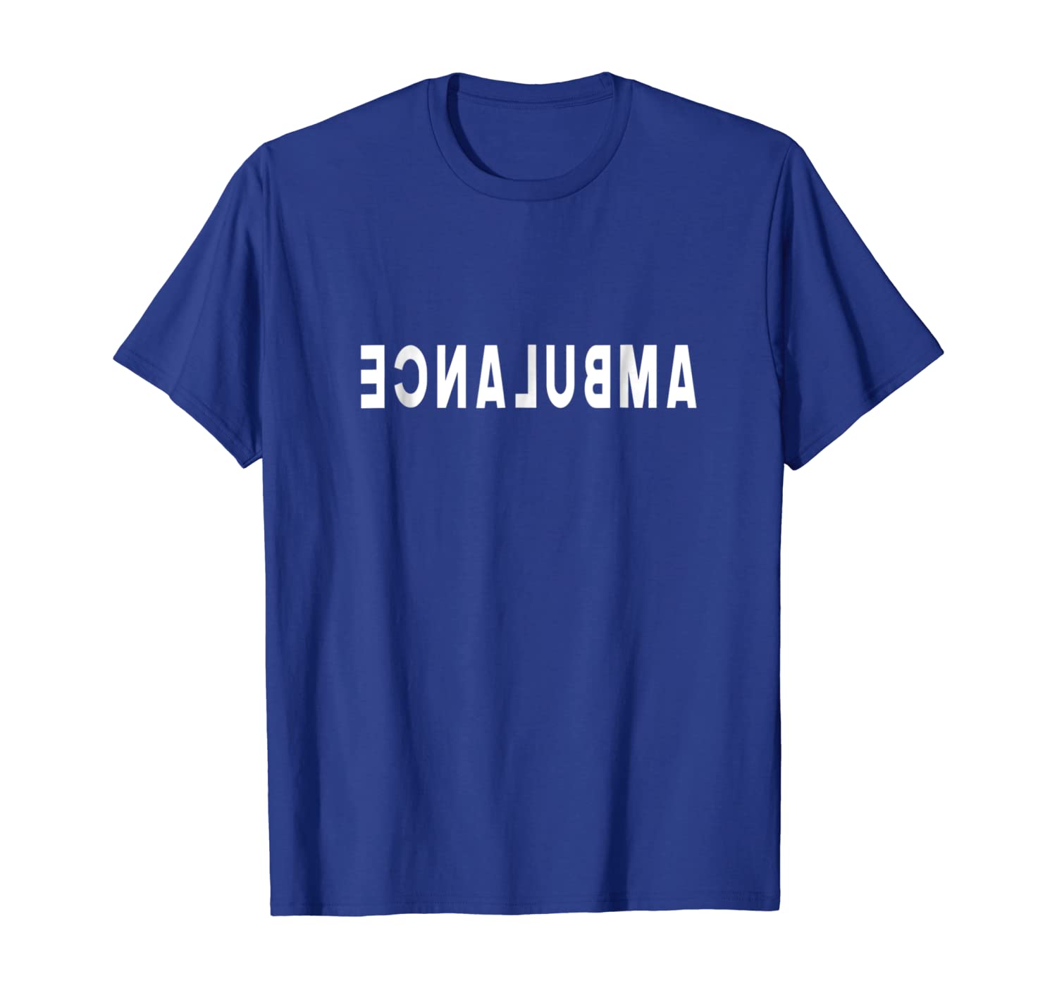 

ambulance driver backwards design t-shirt, emt ems paramedic, White;black