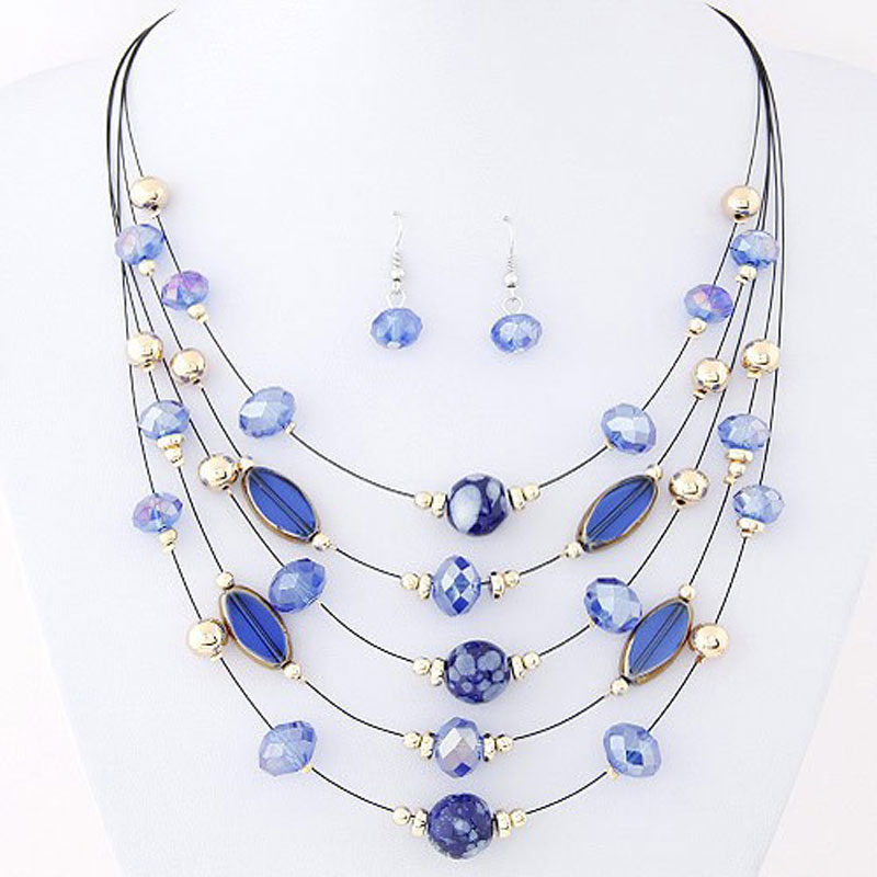 

Necklace Designer Brand Design Cheap Wild Multilayer Bohemia Beads Choker Gem Crystal Necklace Statement Necklace Pendants Jewel