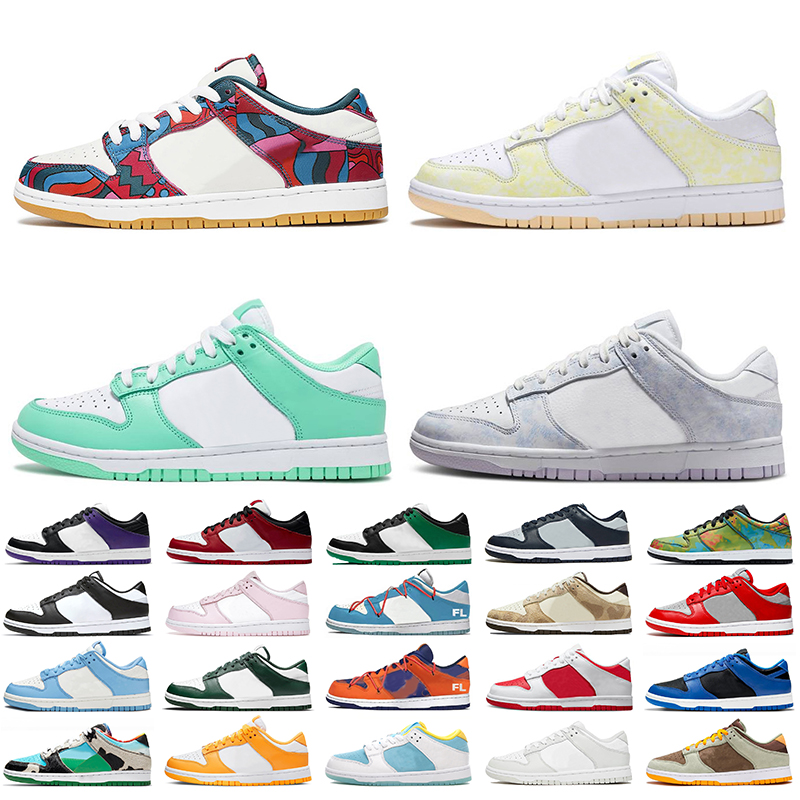 

2021 SB Dunk Running Shoes Dunks Low Parra Abstract Art Black White Lime Ice Purple Pulse Yellow Strike UNC Coast Mens Trainers Sneakers, C19 cactus jack 36-45