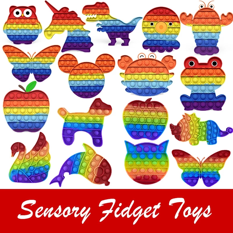 

2021 Baby Funny Fidget Toys Kids Adults Autism Special Needs Anti Strss Push Bubble Sensory Fidget Toys IN STOCK, White