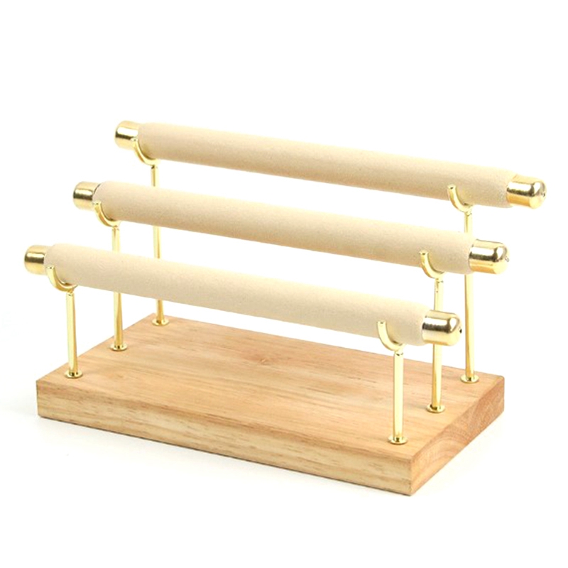

2021 Wooden Jewelry Display Stand Ring Holder T-Bar Display Bracelets Anklets Jewelry Display Stand Packaging Jewelry Tool