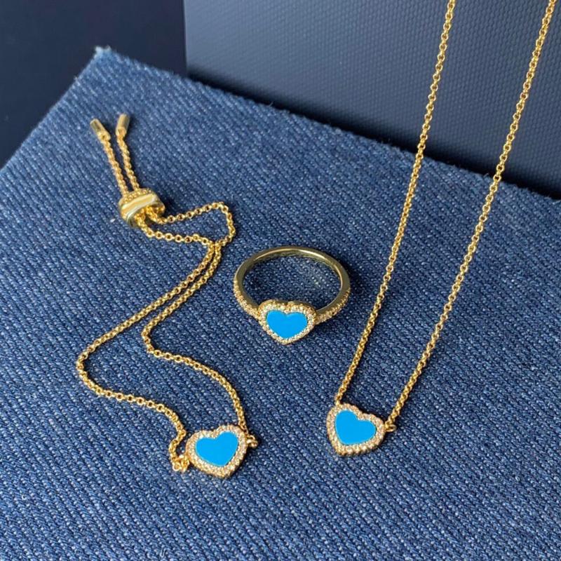 

Pendant Necklaces UMGODLY Fashion Brand Necklace Gold Color Blue Love Heart An Afternoon At The Beach Series Women Jewelry