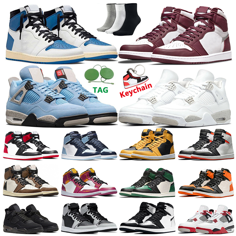 

Men Basketball Shoes 1 1s Bordeaux Fragment Hyper Royal Dark Mocha Pollen Bred Toe 4s University Blue Black Cat White Oreo Pure Money women trainers sports sneakers, #9