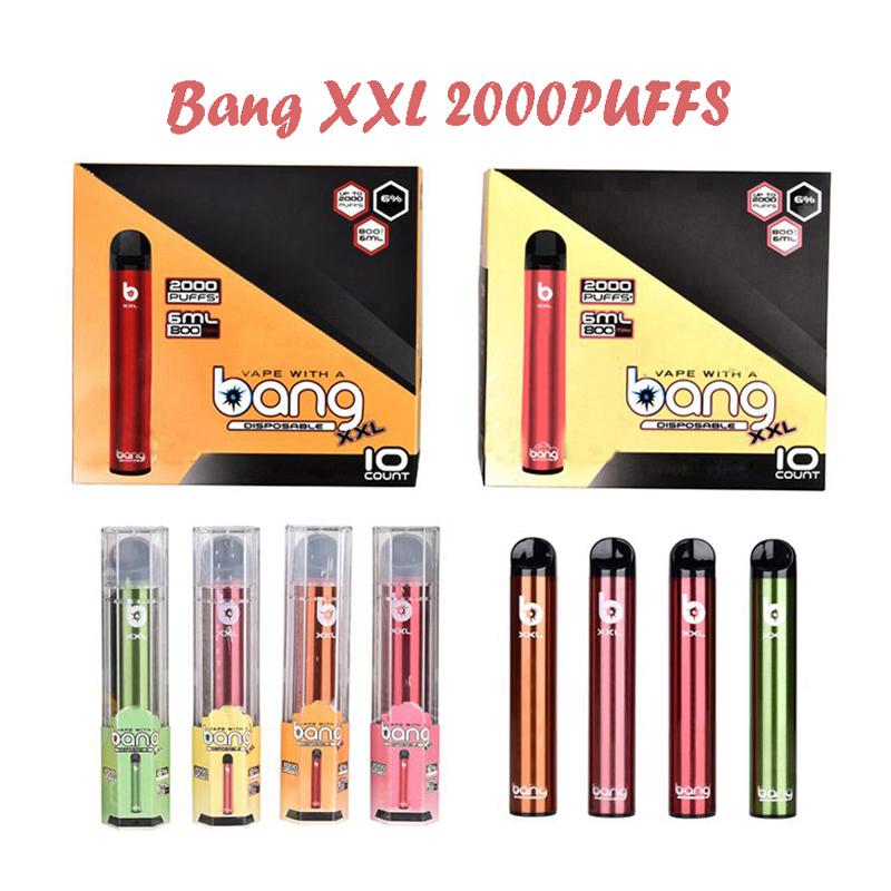 

Bang XXL Disposable Device E cigarette Kits 800mAh Battery 6ml Pre-Filled Vape Stick Portable Vapor Pen 2000 Puffs pk Bangs Switch Duo ULTRA Infinity USA FAST DELIVERY, Mix colors