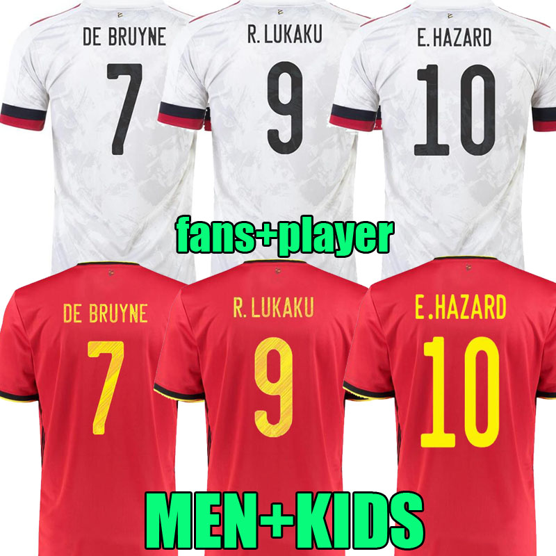 

2021 Belgium soccer jerseys De Bruyne LUKAKU fans player version 21 22 football shirt HAZARD BATSHUAYI Tielemans Camiseta futbol KOMPANY maillot men kids kit, Home 1