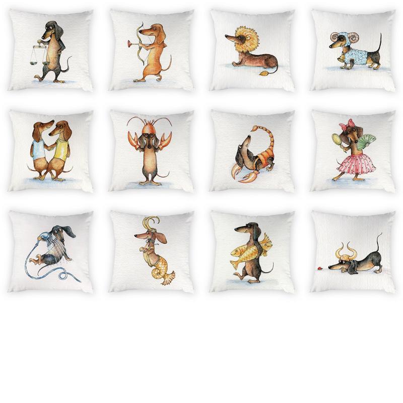 

Cartoon Animal Pattern Peach Skin Pillow Cover 45*45cm Dog Decorative Pillowcase Cushion/Decorative