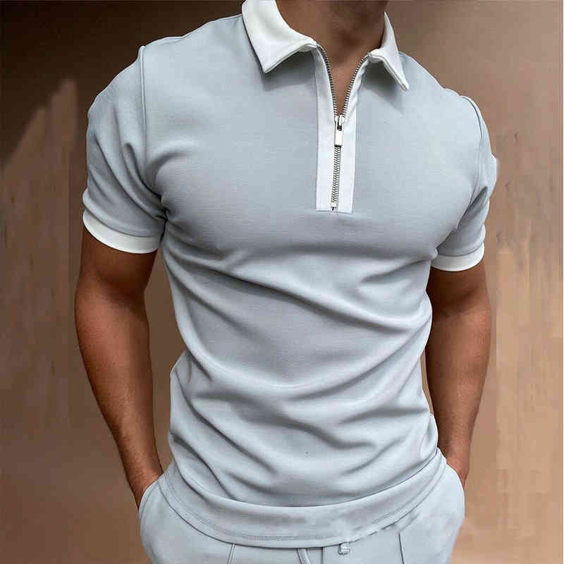 

Men's Polos Summer Clothing Casual Fashion Printed Men Polo Shirts Turn-down Collar Zipper Design Short Sleeve Tops DHVJ, 1# packing bag