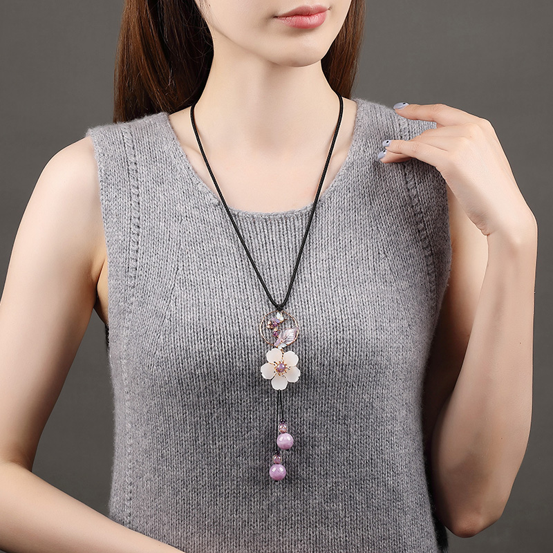 Xianlan395 Long Contracted Joker Woman Sweater Chain Pendant Pendant Deserve To Act The Role Of Ancient Ethnic Wind Butterfly Neck-image-706265704