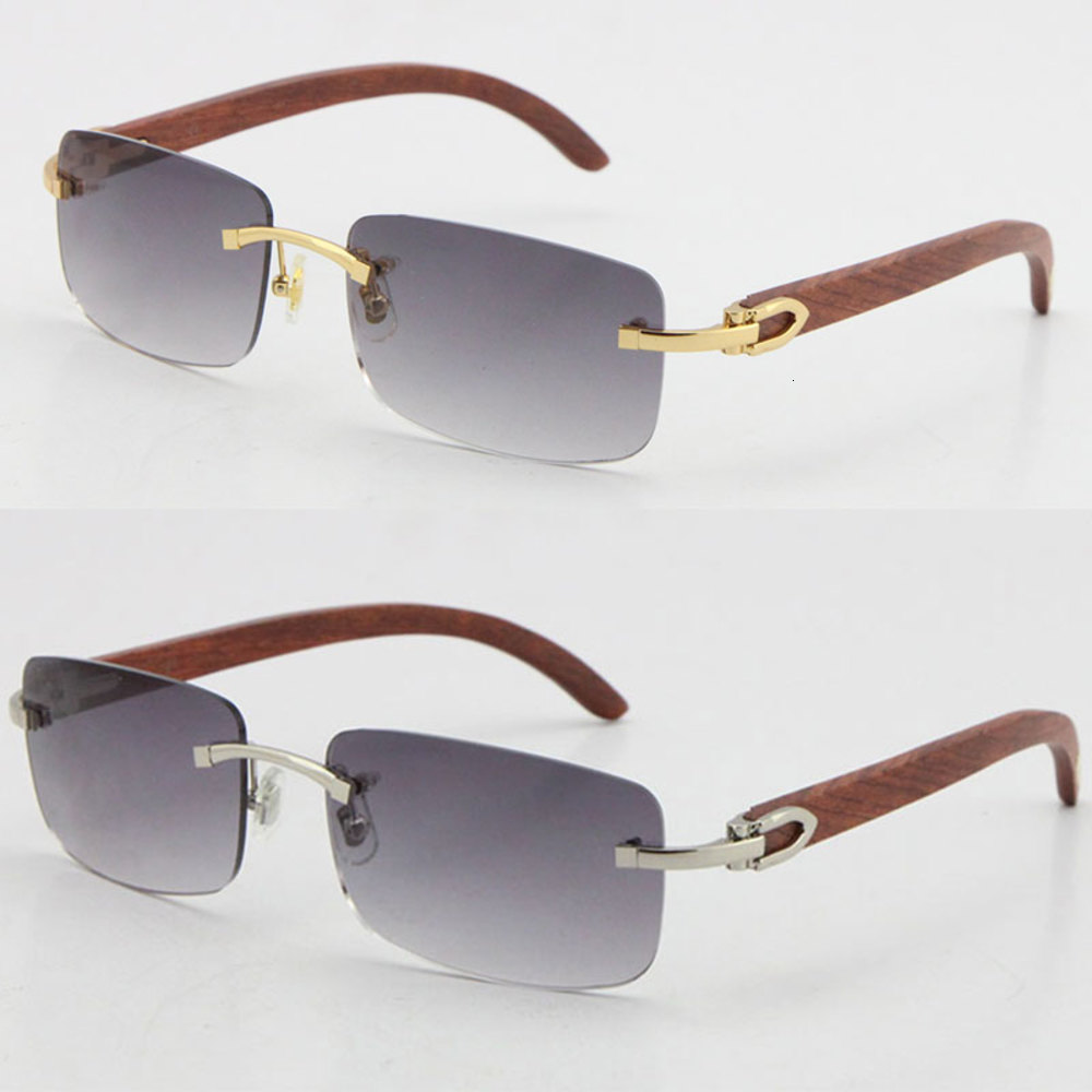 

whole Rimless 3524012 SunGlasses Good Wood Made Vintage Retro Women Wooden Sun glasses Green Lens Size 56-18-135mm Unisex2600