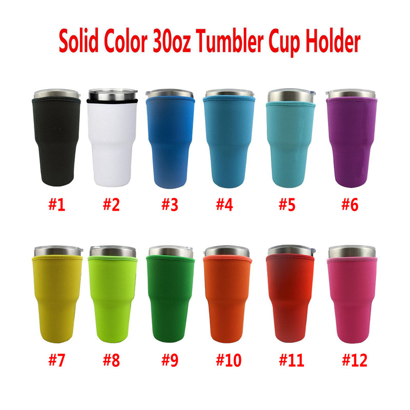 

30oz Tumbler Sleeve 12 Colors Neoprene Cup Cover With Carrying Handle Keep Cool Anti-Freeze Bag