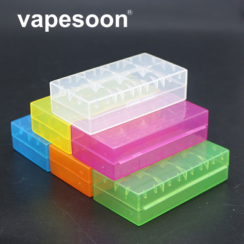 

Colorful Clear Plastic 18650 Battery Case Portable Protection Box Holder Storage Double Placeable Electronic Cigarette Vape