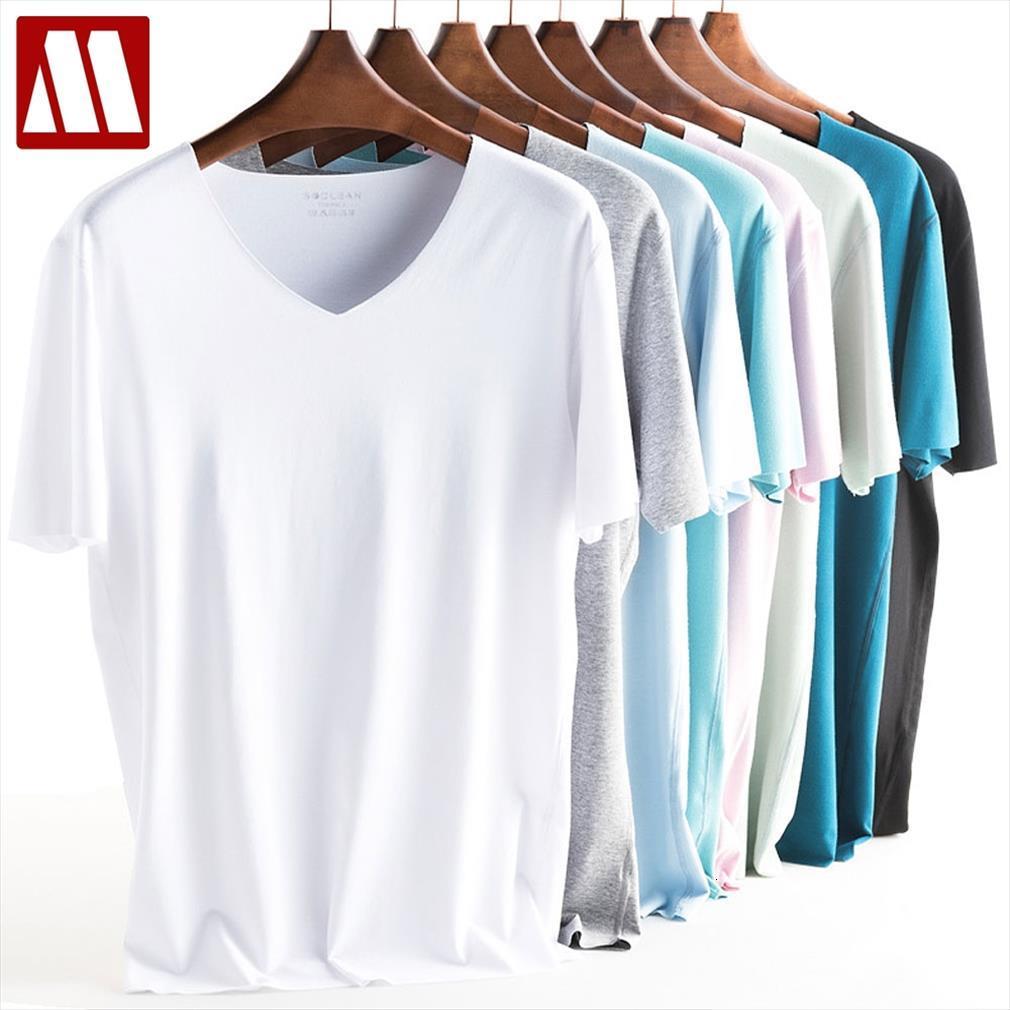

2pcs lot summer amp men tees ice silk quick dry slim t shirt breathable fashion v neck solid, White;black