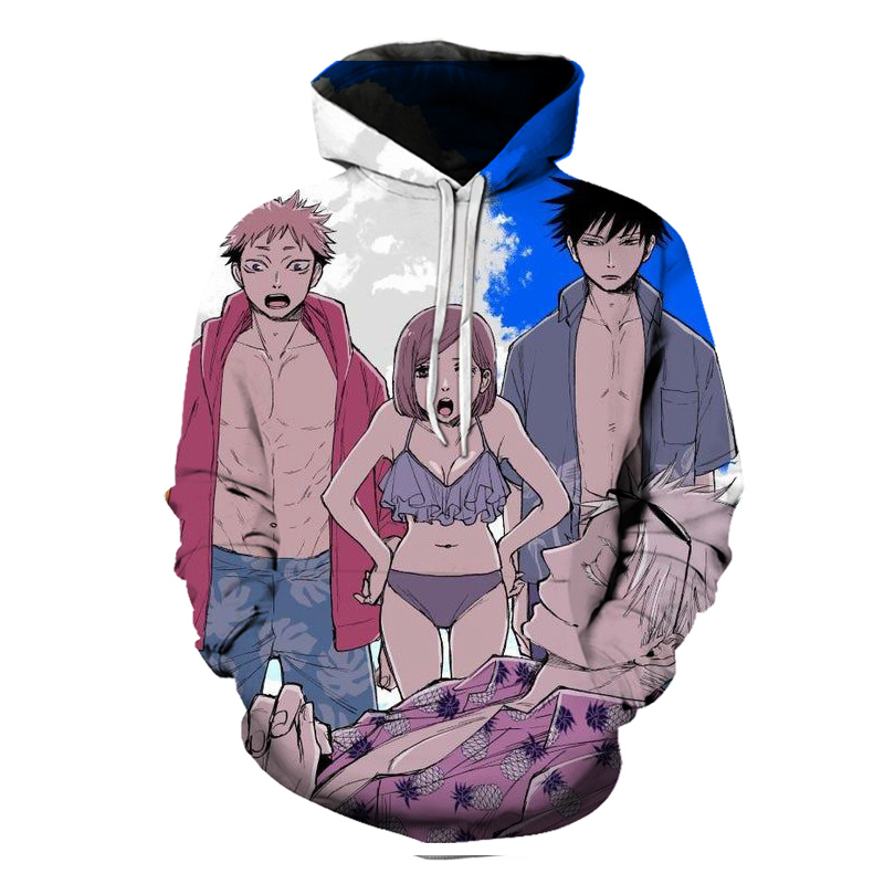 

Jujutsu Kaisen passionate adventure comics for men is a 3D printed hoodie visual impact party top punk goth round neck high quality sweatshirt hoodie, Black