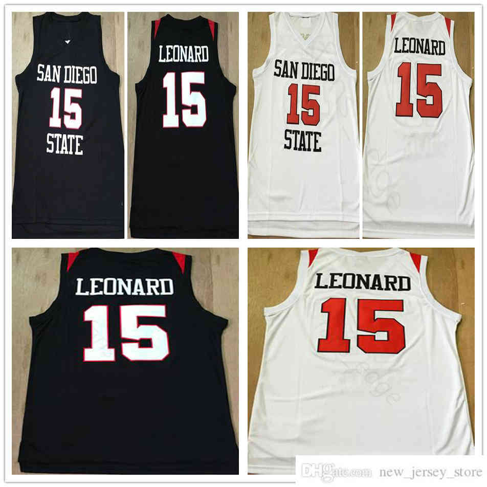 

NCAA San Diego State Aztecs College #15 Kawhi Leonard Jersey Blue White University Stitched Kawhi Leonard Basketball Jerseys Shirts